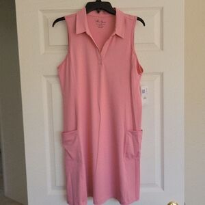 Pink Sleeveless Polo Dress